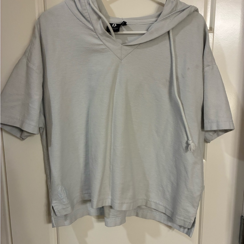 White/Gray short sleeve hoodie!